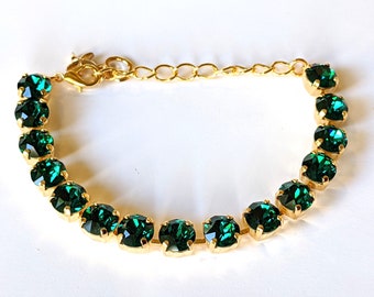 72ore Bracciale Con Strass Cristallo - Gioiello Scintillante Da Ballo, Matrimonio, Festa E Tennis Per Donna (Taglia Unica)
