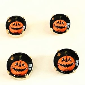 Halloween Stud Earrings, Pumpkin Earrings, Halloween Pumpkin Earrings, Halloween Jewelry Gifts, Jewelry Gifts, 10mm 12mm Halloween Earrings