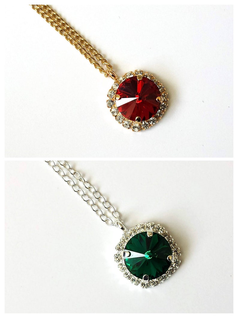 Scarlet Crystal Necklace Scarlet Red Necklace Bridesmaid Etsy New Zealand