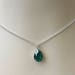 Emerald Crystal Necklace, Emerald Green Choker, Dainty Crystal Drop Necklace, Silver Minimalist Layering Choker, Teardrop Choker