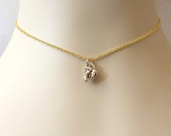 Dazzling Heart and Key Choker, Dainty Heart Jewelry, Jewelry Gift, Layering Choker Necklace, Small Heart and Key Necklace, Gifts for Her