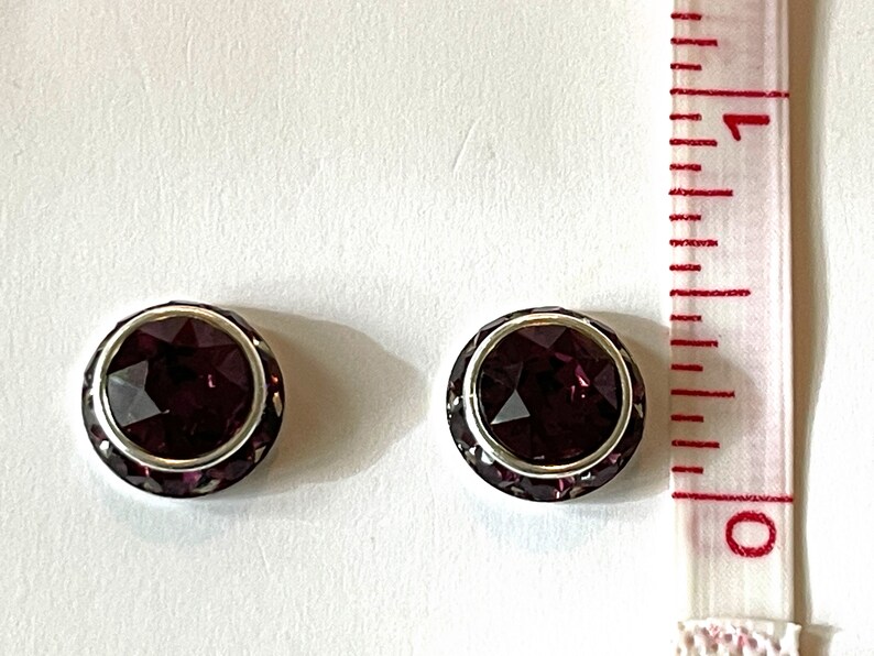 Pink Crystal Earrings Fuchsia Stud Earrings Rose and Fuchsia Etsy