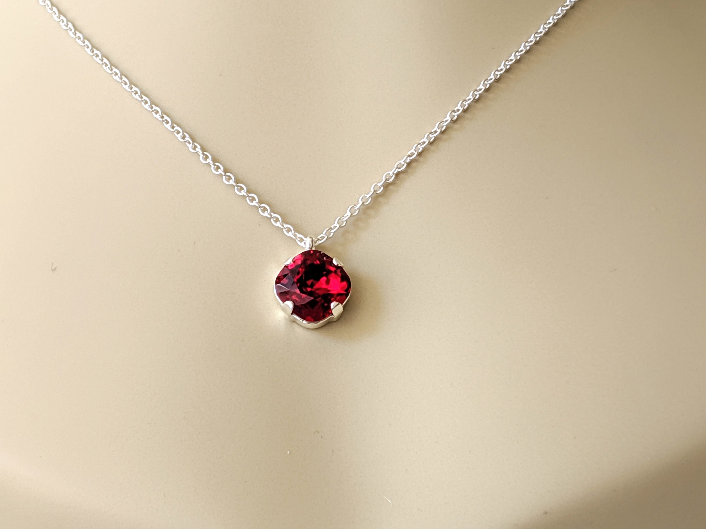 送料税込【CRAFTD London】RED CRYSTAL GEMSTONE NECKLACE(2色) Red Crystal Gemstone Necklace (Gold)