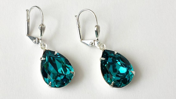 Vergoldete Ohrringe mit SWAROVSKI® ELEMENTS Crystal Vitrail Medium