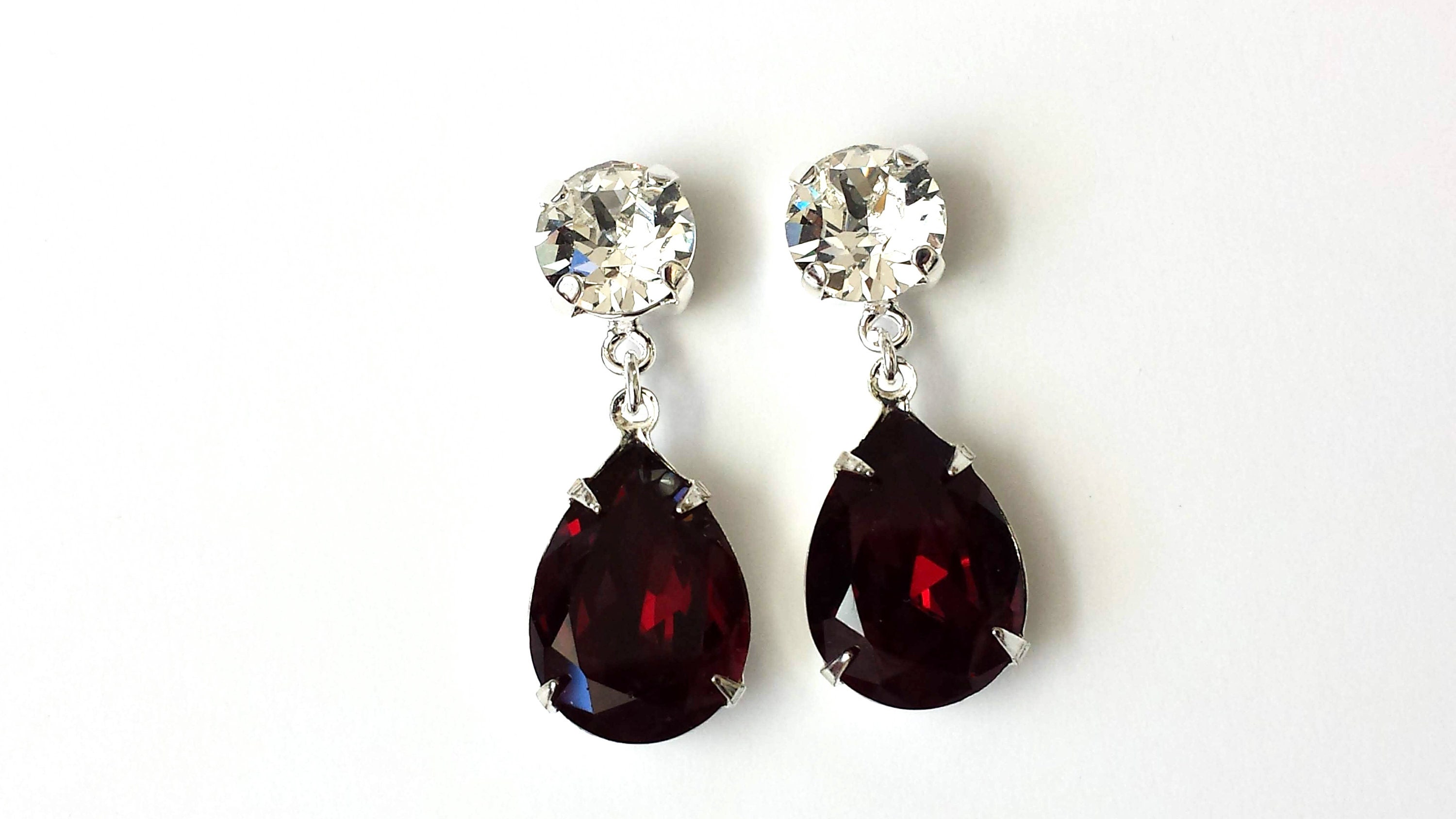 ★MISSOMA★ BEADED RED GARNET GEMSTONE DROP STUD EARRINGS MISSOMA Beaded Garnet Gemstone Drop Stud Earrings | endource