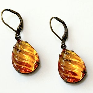 Mystic Topaz Teardrop Earrings - Small Crystal Drop Dangle In Antique Silver Tone