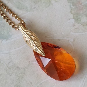 Kristall Kupfer Halskette, Kupfer Halskette, Teardrop Halskette, Gold Drop Halskette, Kupfer Strass Halskette, Geschenke für Mama, Schmuck Geschenk