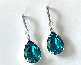 Orecchini pendenti in argento sterling con cristalli Swarovski