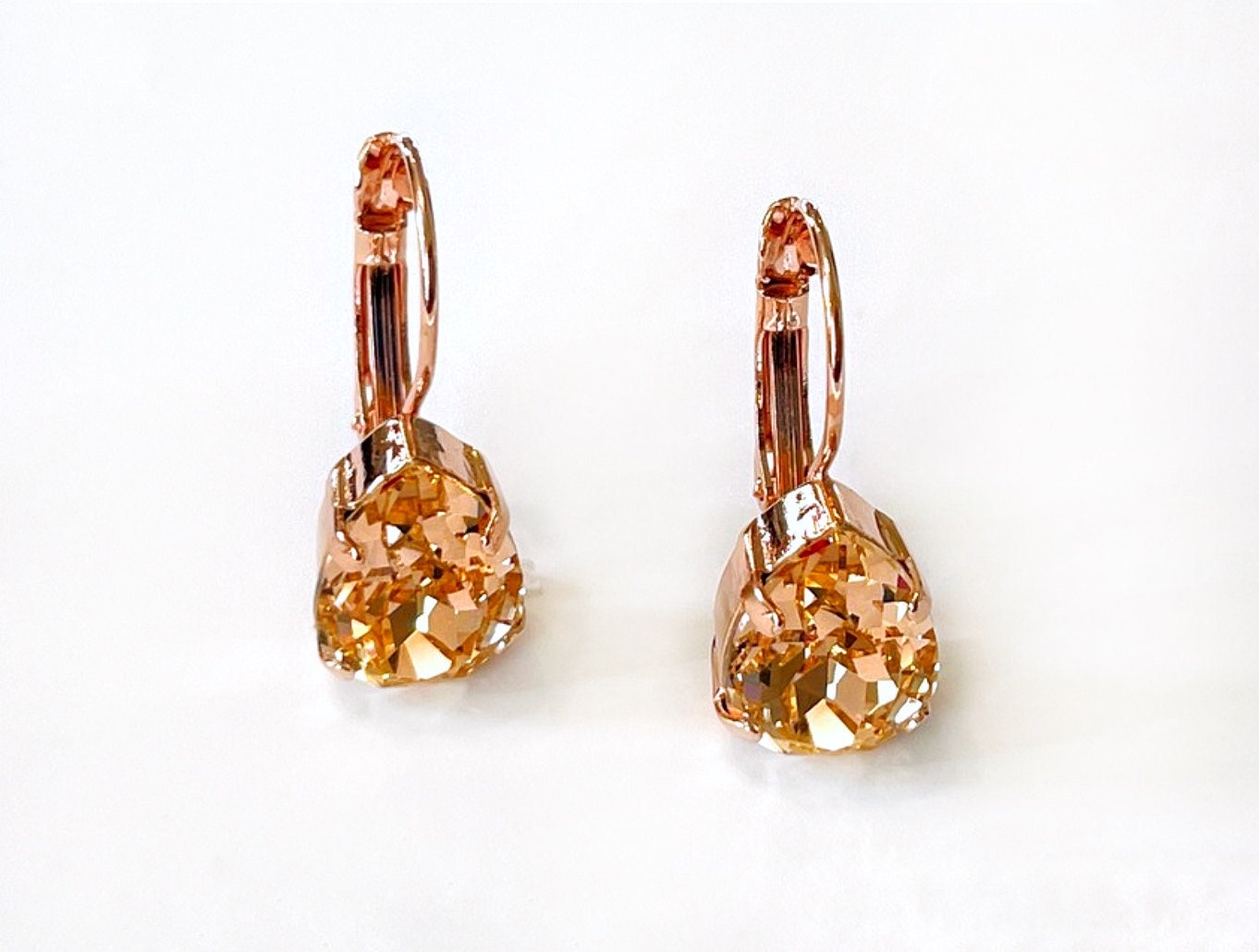 Light Peach Teardrop Earrings