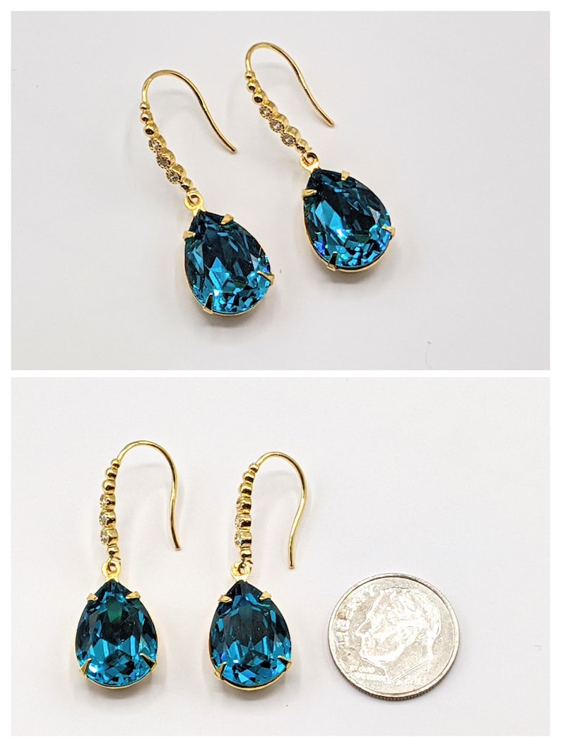 Red Crystal Drop Earrings Red Crystal Rhinestone Earrings Etsy