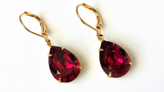 Ruby Drop Earrings
