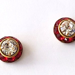 Vintage Rubinröda Kristallörhängen: Julsmycken, Present, Post, Vardag, ArtistInJewelry