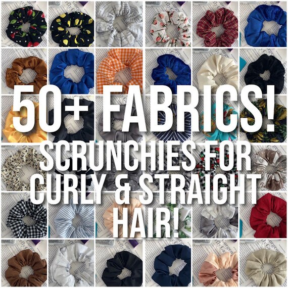 50 Fabrics Custom Scrunchies For All Hair Types Curly Etsy