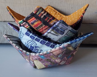 Microwavable Bowl Cozy, Reversible Cozy, Readers gift, bookish, book gift, Pot holder, College Student Gift, Gift for him or her