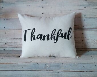 Thankful Pillow, Farmhouse Pillow, Rustic Pillow, Decorative Pillow, Accent Pillow, Throw Pillow, Autumn Pillow, Fall Pillow, Thanksgiving