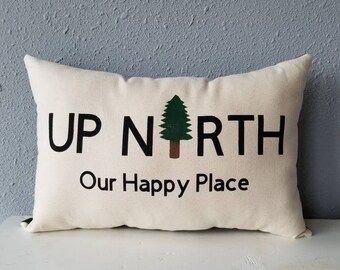 Bear Creek Words Cabin Lodge Flannel Pillow Cover//16/" x 16/" or 18/"x18/"