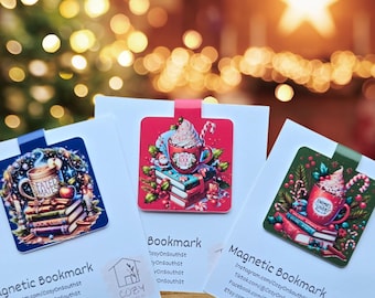 Holiday Magnetic Bookmark: Christmas Book Lover Gift