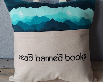 Read Banned Book Reading Pillow Cover, Book Lover,Reading Pillow Cover, Bedroom Pillow Cover, Throw Pillow, Decorative Pillow, Accent Pillow