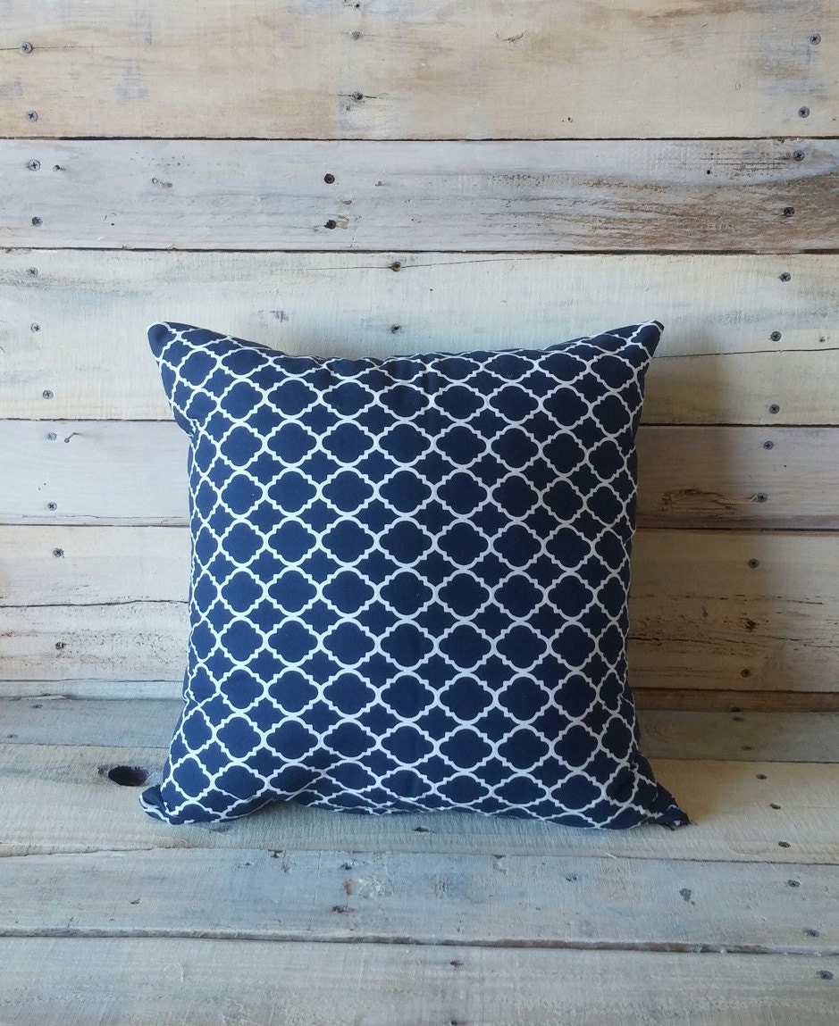 Navy Blue and White Moroccan Trellis Accent Pillow Decorative Etsy