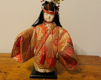 Vintage Japanese Kimekomi Doll, Kimono Doll