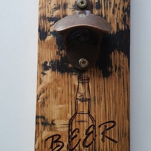 Wandbehänger Bierflaschenöffner - Mann Höhle Geschenk - handgefertigtes Fass Bierflaschenöffner