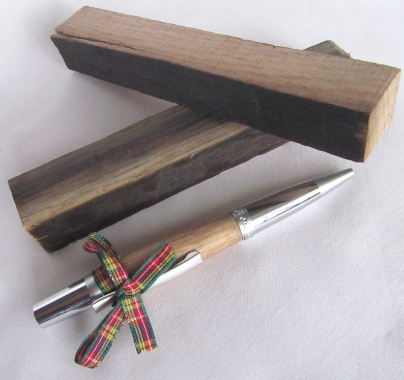 Whisky barrel sierra twist ballpoint pen Scottish recycled barrel pen Handcrafted Scotch oak barrel pen made in Scotland image 1