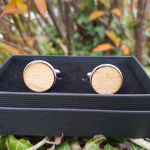 Whisky Barrel stave cufflinks silver colour whiskey cufflinks-Scottish cufflinks-oak cuff links-gift for men image 5