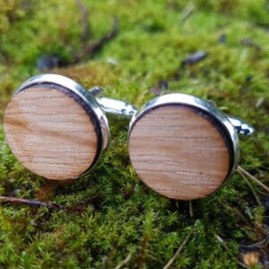 Whisky Barrel stave cufflinks silver colour whiskey cufflinks-Scottish cufflinks-oak cuff links-gift for men image 4