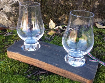 Whisky barrel whisky tasting tray-Glencairn glass flight tray - whiskey stave serving tray  - whisky gift