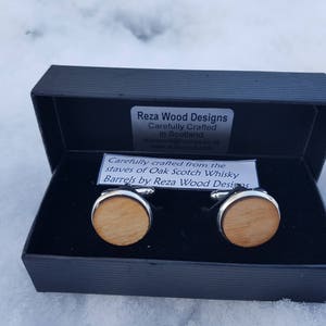 Whisky Barrel stave cufflinks- silver colour whiskey cufflinks-Scottish cufflinks-oak cuff links-gift for men