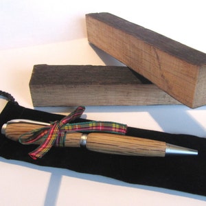 Scotch Whisky barrel slimline twist ballpoint pen-whiskey pen - whisky stave pen - gift for whisky lover - father of the bride gift