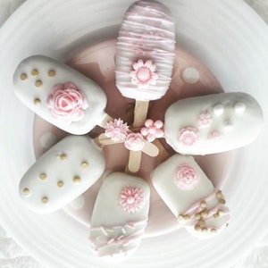 Cakesicles/Birthday Party/Baby Shower/Favors/Weddings/Edible/Decorated/Cake/Popsicle/Chocolate Covered/