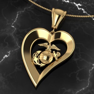 Marine Corps Heart Pendant