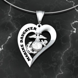 Marine Corps Marine Daughter Heart Pendant
