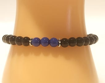 Thin Blue Line Bracelet / Police Support Bracelet / Law Enforcement Jewelry / Gift for Her / Police Academy Graduation Gift / Back the Blue