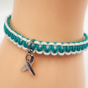 Zervixkrebs Bewusstsein Armband / Zervixkrebs Unterstützung Armband / Mikrokordel Armband / Zervixkrebs Armband / Survivor Armband