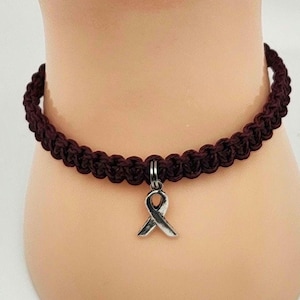 Burgundy Awareness Ribbon Microcord Bracelet / Antiphospholipid Syndrome / Meningitis / Hemochromatosis / Sickle Cell Anemia Jewelry