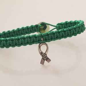 Green Awareness Microcord Bracelet / Cerebral Palsy / Mental Health / Gastroparesis / Adrenal Cancer / Liver Cancer / Traumatic Brain Injury