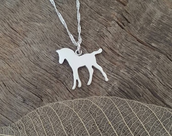 Cute Handmade Foal/horse pendant/necklace in sterling silver