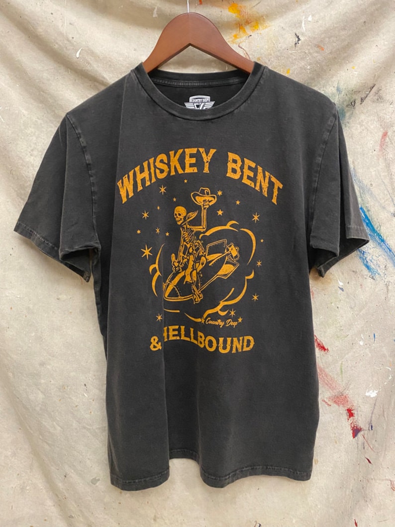 Whiskey Bent Hellbound Acid Washed Relaxed Tee - Etsy
