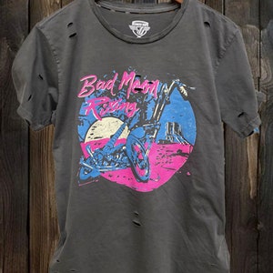 Bad Moon Rising 1980&#39;s Chopper Distressed Unisex T shirt