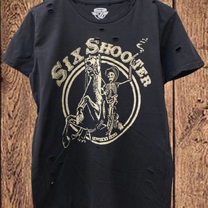 Six Shooter Distressed Unisex T shirt
