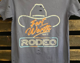 Fort Worth 80's Rodeo Distressed Unisex T shirt