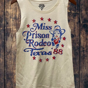 Miss Texas Prison Rodeo 1988 vintage Slub Muskeltop