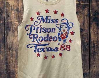Miss Texas Prison Rodeo 1988 vintage Slub Muscle top
