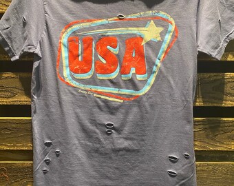 USA Distressed Unisex T shirt