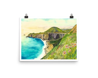 Bixby Bridge Art Print