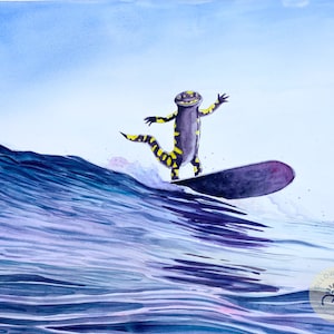 Surfing California Tiger Salamander Art Print