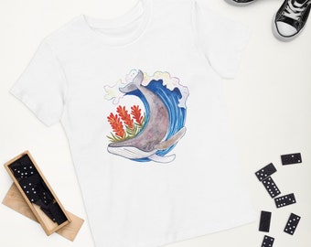 Paintbrush Whale Organic cotton kids t-shirt