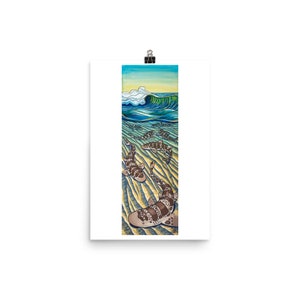 Leopard Shark Surf Art Print